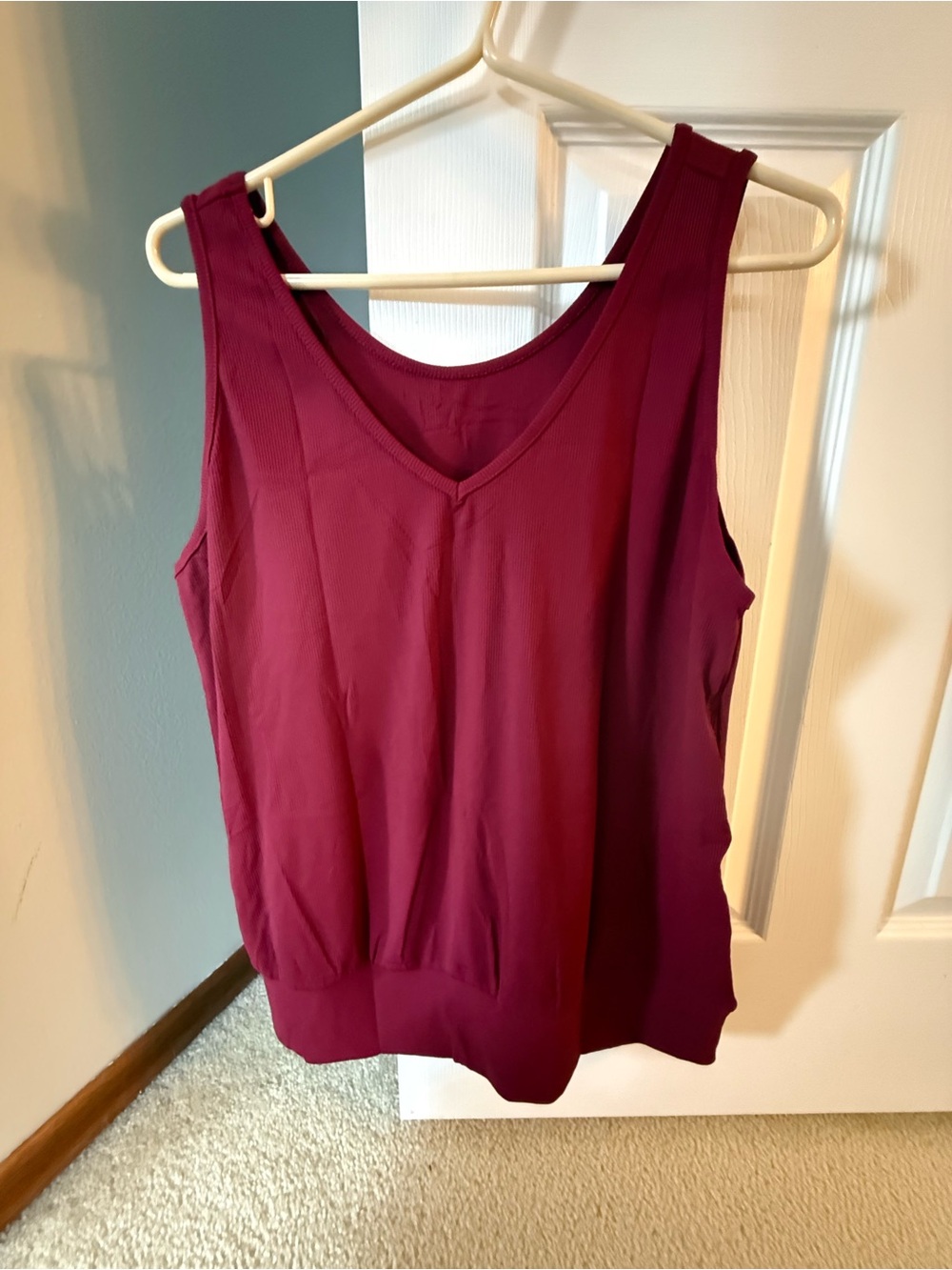 Amazon Sleeveless V-Neck Tank Top - Berry Plum